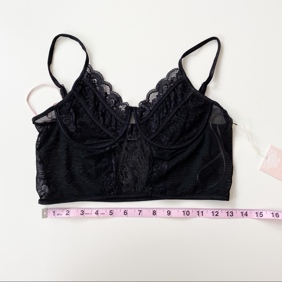 NWT Black Lace Bralette w/ Mesh Back - Picture 5 of 9